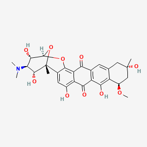 molecular formula C28H31NO10 B568319 (2R)-4α-(Dimethylamino)-3,4,5,6,11,12,13,14-octahydro-3β,5β,8,10,13β-pentahydroxy-11α-methoxy-6,13-d CAS No. 114926-58-8