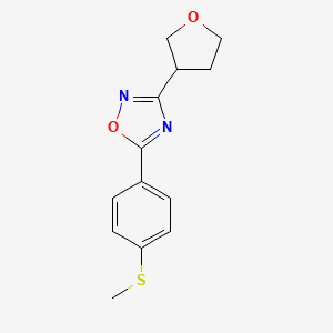 molecular formula C13H14N2O2S B5683206 5-[4-(methylthio)phenyl]-3-(tetrahydrofuran-3-yl)-1,2,4-oxadiazole 