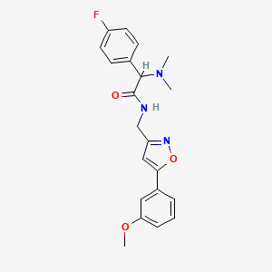 molecular formula C21H22FN3O3 B5683229 2-(dimethylamino)-2-(4-fluorophenyl)-N-{[5-(3-methoxyphenyl)-3-isoxazolyl]methyl}acetamide 
