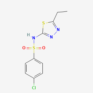 molecular formula C10H10ClN3O2S2 B5683233 4-chloro-N-(5-ethyl-1,3,4-thiadiazol-2-yl)benzenesulfonamide 