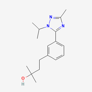 molecular formula C17H25N3O B5683263 4-[3-(1-isopropyl-3-methyl-1H-1,2,4-triazol-5-yl)phenyl]-2-methylbutan-2-ol 