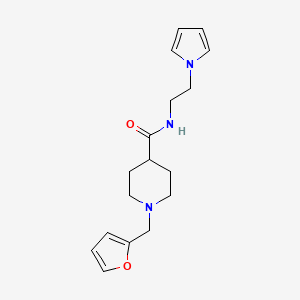 molecular formula C17H23N3O2 B5683281 1-(2-furylmethyl)-N-[2-(1H-pyrrol-1-yl)ethyl]-4-piperidinecarboxamide 