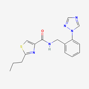 molecular formula C16H17N5OS B5683287 2-propyl-N-[2-(1H-1,2,4-triazol-1-yl)benzyl]-1,3-thiazole-4-carboxamide 