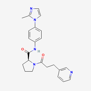molecular formula C23H25N5O2 B5683302 N-[4-(2-methyl-1H-imidazol-1-yl)phenyl]-1-(3-pyridin-3-ylpropanoyl)-L-prolinamide 