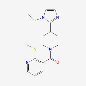 molecular formula C17H22N4OS B5683311 3-{[4-(1-ethyl-1H-imidazol-2-yl)-1-piperidinyl]carbonyl}-2-(methylthio)pyridine 