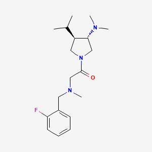 molecular formula C19H30FN3O B5683316 (3S*,4R*)-1-{[(2-fluorobenzyl)(methyl)amino]acetyl}-4-isopropyl-N,N-dimethyl-3-pyrrolidinamine 
