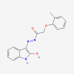 2-(2-methylphenoxy)-N'-(2-oxo-1,2-dihydro-3H-indol-3-ylidene)acetohydrazide