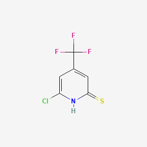 molecular formula C6H3ClF3NS B568333 6-Chloro-4-(trifluoromethyl)pyridine-2(1H)-thione CAS No. 121307-83-3