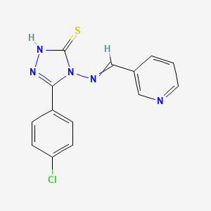 5-(4-chlorophenyl)-4-[(3-pyridinylmethylene)amino]-4H-1,2,4-triazole-3-thiol