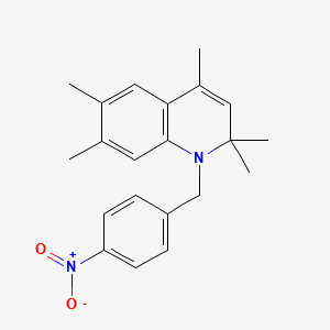 molecular formula C21H24N2O2 B5683355 2,2,4,6,7-pentamethyl-1-(4-nitrobenzyl)-1,2-dihydroquinoline 