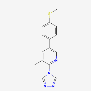 molecular formula C15H14N4S B5683372 3-methyl-5-[4-(methylthio)phenyl]-2-(4H-1,2,4-triazol-4-yl)pyridine 