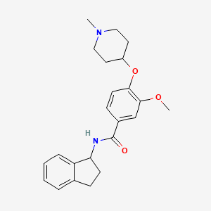 molecular formula C23H28N2O3 B5683377 N-(2,3-dihydro-1H-inden-1-yl)-3-methoxy-4-[(1-methyl-4-piperidinyl)oxy]benzamide 