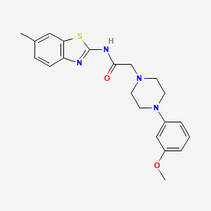 molecular formula C21H24N4O2S B5683398 2-[4-(3-methoxyphenyl)-1-piperazinyl]-N-(6-methyl-1,3-benzothiazol-2-yl)acetamide 
