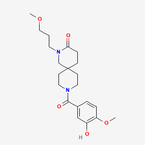 molecular formula C21H30N2O5 B5683429 9-(3-hydroxy-4-methoxybenzoyl)-2-(3-methoxypropyl)-2,9-diazaspiro[5.5]undecan-3-one 