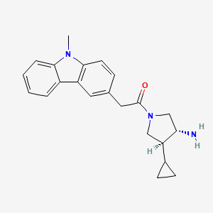 molecular formula C22H25N3O B5683446 (3R*,4S*)-4-cyclopropyl-1-[(9-methyl-9H-carbazol-3-yl)acetyl]pyrrolidin-3-amine 