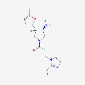 molecular formula C17H24N4O2 B5683459 (3R*,4S*)-1-[3-(2-ethyl-1H-imidazol-1-yl)propanoyl]-4-(5-methyl-2-furyl)pyrrolidin-3-amine 