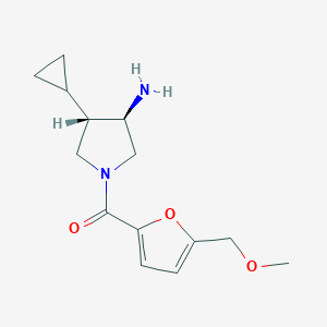 (3R*,4S*)-4-cyclopropyl-1-[5-(methoxymethyl)-2-furoyl]pyrrolidin-3-amine