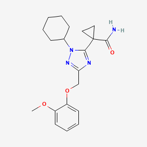 molecular formula C20H26N4O3 B5683482 1-{1-cyclohexyl-3-[(2-methoxyphenoxy)methyl]-1H-1,2,4-triazol-5-yl}cyclopropanecarboxamide 