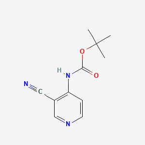 molecular formula C11H13N3O2 B568349 叔丁基（3-氰基吡啶-4-基）氨基甲酸酯 CAS No. 116799-24-7