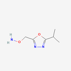 molecular formula C6H11N3O2 B568351 O-((5-Isopropyl-1,3,4-oxadiazol-2-yl)methyl)hydroxylamine CAS No. 113211-32-8