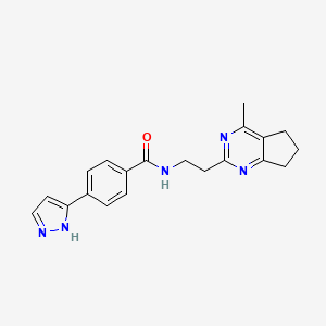 molecular formula C20H21N5O B5683519 N-[2-(4-methyl-6,7-dihydro-5H-cyclopenta[d]pyrimidin-2-yl)ethyl]-4-(1H-pyrazol-3-yl)benzamide 
