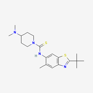 molecular formula C20H30N4S2 B568352 N-(2-tert-butyl-5-methyl-1,3-benzothiazol-6-yl)-4-(dimethylamino)piperidine-1-carbothioamide CAS No. 115864-11-4