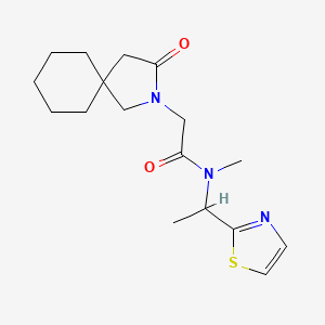 molecular formula C17H25N3O2S B5683534 N-methyl-2-(3-oxo-2-azaspiro[4.5]dec-2-yl)-N-[1-(1,3-thiazol-2-yl)ethyl]acetamide 