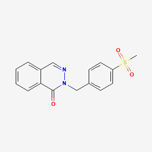 molecular formula C16H14N2O3S B5683548 2-[4-(methylsulfonyl)benzyl]phthalazin-1(2H)-one 