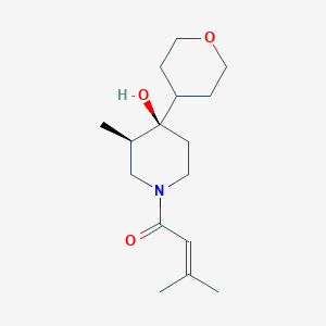 molecular formula C16H27NO3 B5683552 (3R*,4R*)-3-methyl-1-(3-methyl-2-butenoyl)-4-(tetrahydro-2H-pyran-4-yl)-4-piperidinol 