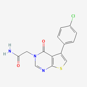 molecular formula C14H10ClN3O2S B5683561 2-[5-(4-chlorophenyl)-4-oxothieno[2,3-d]pyrimidin-3(4H)-yl]acetamide 