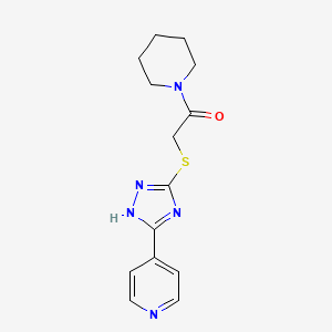 molecular formula C14H17N5OS B5683590 4-(5-{[2-oxo-2-(1-piperidinyl)ethyl]thio}-4H-1,2,4-triazol-3-yl)pyridine 