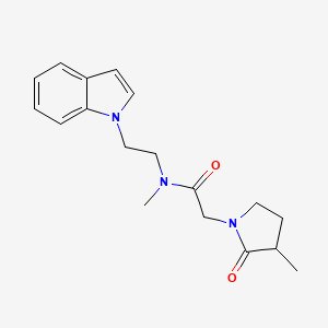 molecular formula C18H23N3O2 B5683597 N-[2-(1H-indol-1-yl)ethyl]-N-methyl-2-(3-methyl-2-oxopyrrolidin-1-yl)acetamide 