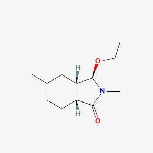 molecular formula C12H19NO2 B568360 (3R,3AS,7aR)-3-ethoxy-2,5-dimethyl-2,3,3a,4,7,7a-hexahydro-1H-isoindol-1-one CAS No. 116072-21-0