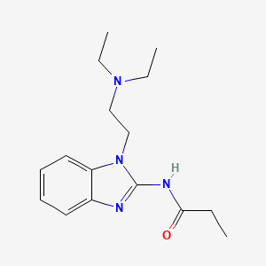 molecular formula C16H24N4O B5683604 N-{1-[2-(diethylamino)ethyl]-1H-benzimidazol-2-yl}propanamide 