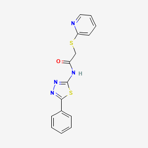 molecular formula C15H12N4OS2 B5683609 N-(5-phenyl-1,3,4-thiadiazol-2-yl)-2-(2-pyridinylthio)acetamide 