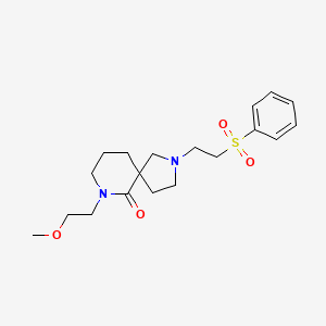 molecular formula C19H28N2O4S B5683616 7-(2-methoxyethyl)-2-[2-(phenylsulfonyl)ethyl]-2,7-diazaspiro[4.5]decan-6-one 