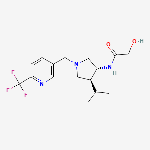 molecular formula C16H22F3N3O2 B5683634 2-hydroxy-N-(rel-(3R,4S)-4-isopropyl-1-{[6-(trifluoromethyl)-3-pyridinyl]methyl}-3-pyrrolidinyl)acetamide hydrochloride 