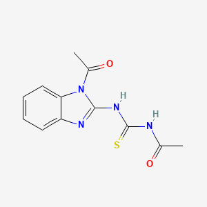 molecular formula C12H12N4O2S B5683658 N-{[(1-acetyl-1H-benzimidazol-2-yl)amino]carbonothioyl}acetamide 