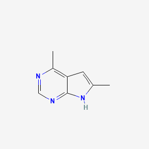 molecular formula C8H9N3 B568366 4,6-Dimethyl-1H-pyrrolo[2,3-d]pyrimidine CAS No. 119707-35-6