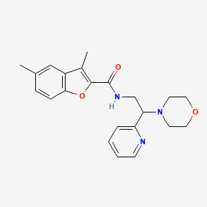 molecular formula C22H25N3O3 B5683661 3,5-dimethyl-N-[2-(4-morpholinyl)-2-(2-pyridinyl)ethyl]-1-benzofuran-2-carboxamide 