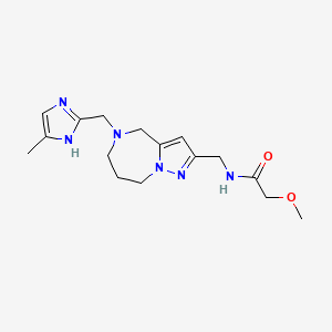 molecular formula C16H24N6O2 B5683674 2-methoxy-N-({5-[(4-methyl-1H-imidazol-2-yl)methyl]-5,6,7,8-tetrahydro-4H-pyrazolo[1,5-a][1,4]diazepin-2-yl}methyl)acetamide 