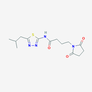 4-(2,5-dioxo-1-pyrrolidinyl)-N-(5-isobutyl-1,3,4-thiadiazol-2-yl)butanamide