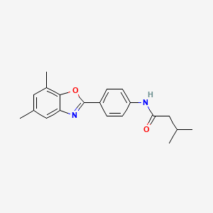 molecular formula C20H22N2O2 B5683712 N-[4-(5,7-dimethyl-1,3-benzoxazol-2-yl)phenyl]-3-methylbutanamide 