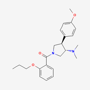 molecular formula C23H30N2O3 B5683715 (3S*,4R*)-4-(4-methoxyphenyl)-N,N-dimethyl-1-(2-propoxybenzoyl)pyrrolidin-3-amine 
