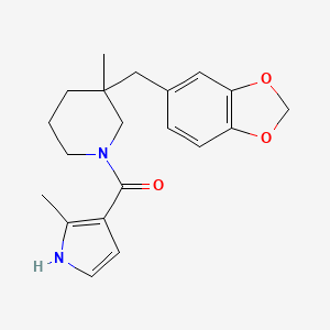 molecular formula C20H24N2O3 B5683733 3-(1,3-benzodioxol-5-ylmethyl)-3-methyl-1-[(2-methyl-1H-pyrrol-3-yl)carbonyl]piperidine 