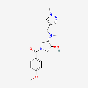molecular formula C18H24N4O3 B5683757 (3S*,4S*)-1-(4-methoxybenzoyl)-4-{methyl[(1-methyl-1H-pyrazol-4-yl)methyl]amino}-3-pyrrolidinol 