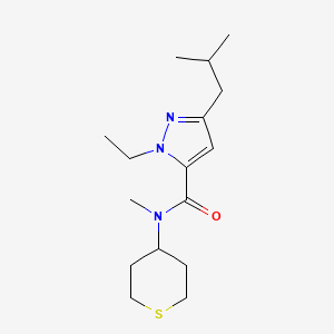molecular formula C16H27N3OS B5683784 1-ethyl-3-isobutyl-N-methyl-N-(tetrahydro-2H-thiopyran-4-yl)-1H-pyrazole-5-carboxamide 