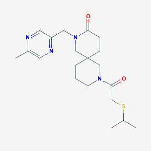 molecular formula C20H30N4O2S B5683790 8-[(isopropylthio)acetyl]-2-[(5-methylpyrazin-2-yl)methyl]-2,8-diazaspiro[5.5]undecan-3-one 