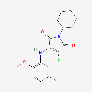 molecular formula C18H21ClN2O3 B5683797 3-chloro-1-cyclohexyl-4-[(2-methoxy-5-methylphenyl)amino]-1H-pyrrole-2,5-dione 