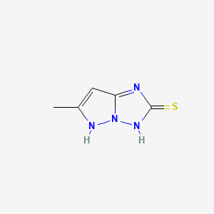 molecular formula C5H6N4S B568381 6-methyl-1H-pyrazolo[1,5-b][1,2,4]triazole-2(3H)-thione CAS No. 121066-19-1